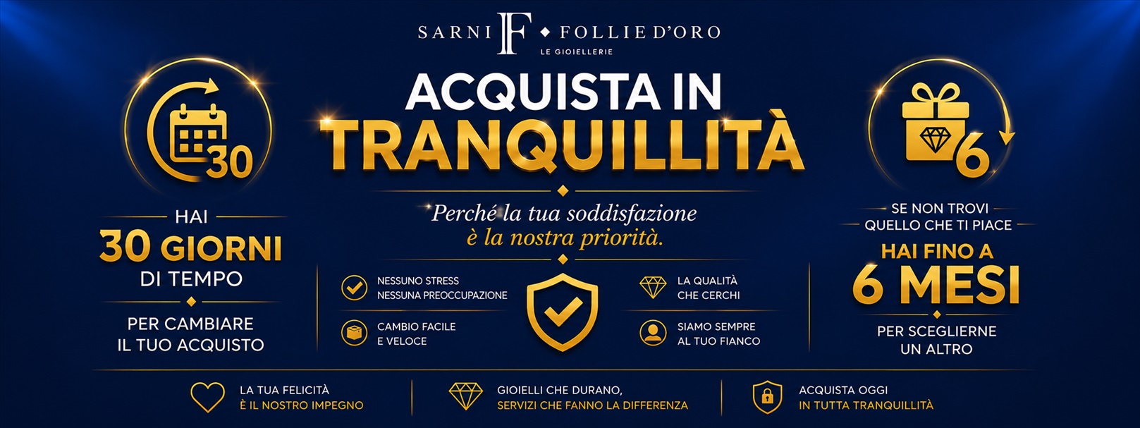 Resi e cambi Follie d'Oro - Acquista in tranquillità